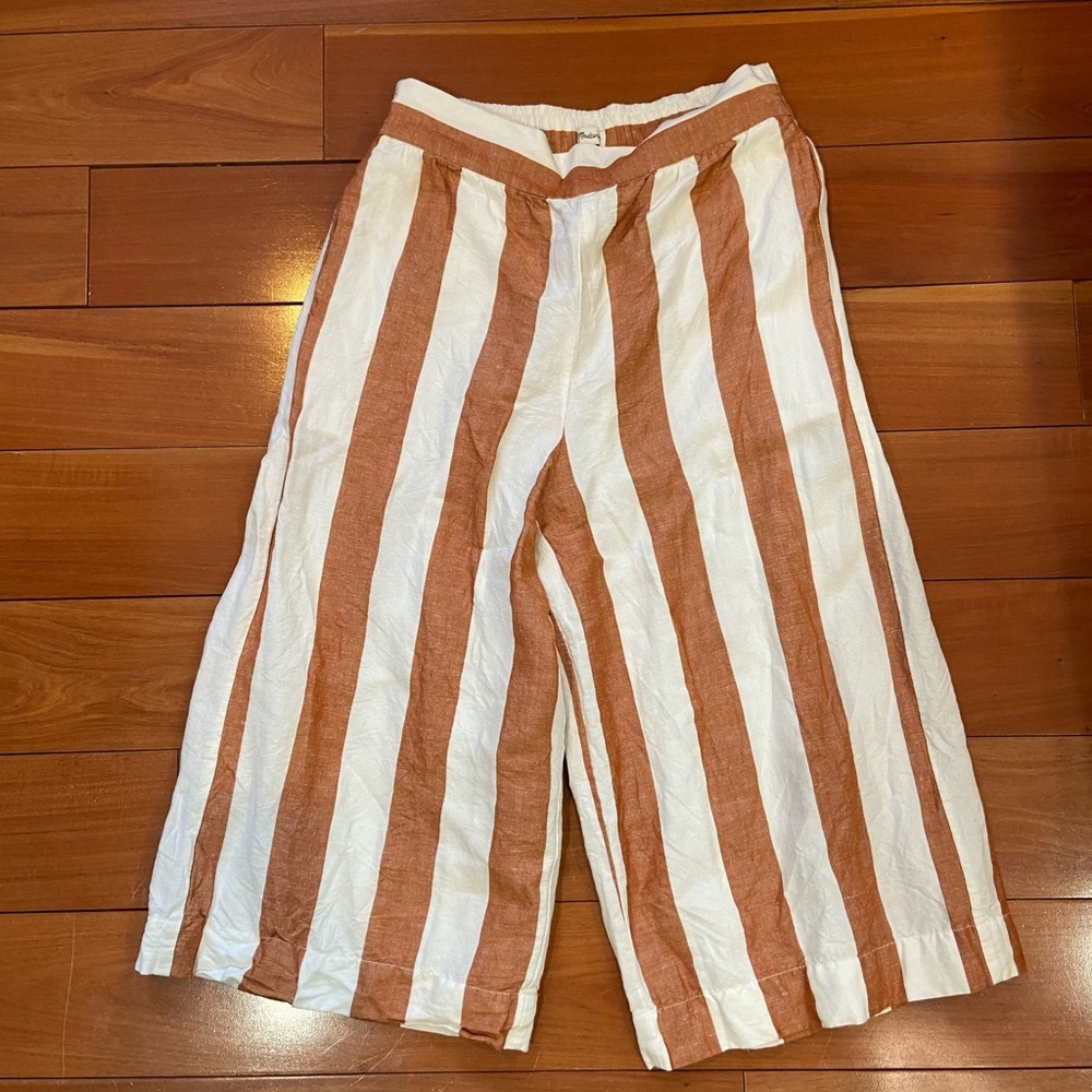 Madewell Huston Pull-On Crop Pants in Evelyn Stripe Women’s Size Medium - Picture 3 of 7
